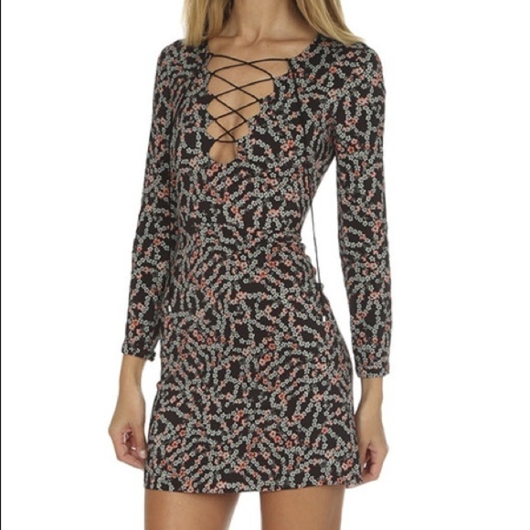 SALONI Nurul Floral Print Lace-Up Mini Dress - Picture 2 of 12